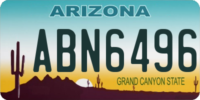 AZ license plate ABN6496