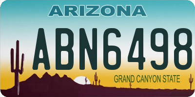 AZ license plate ABN6498