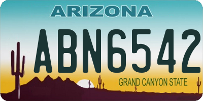 AZ license plate ABN6542