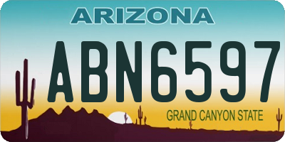 AZ license plate ABN6597