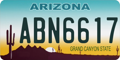 AZ license plate ABN6617