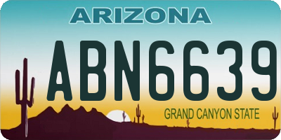 AZ license plate ABN6639