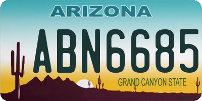 AZ license plate ABN6685
