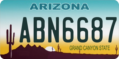 AZ license plate ABN6687