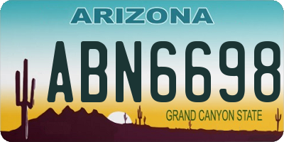 AZ license plate ABN6698