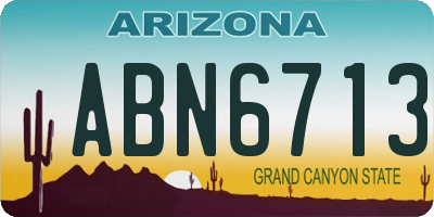 AZ license plate ABN6713