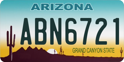 AZ license plate ABN6721