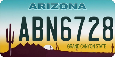 AZ license plate ABN6728