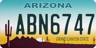 AZ license plate ABN6747