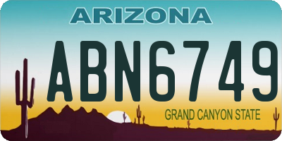 AZ license plate ABN6749