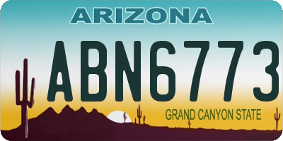AZ license plate ABN6773