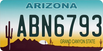 AZ license plate ABN6793