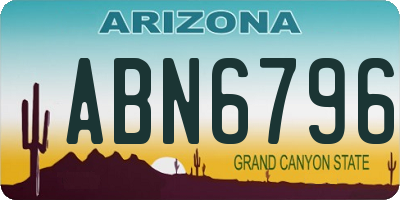 AZ license plate ABN6796
