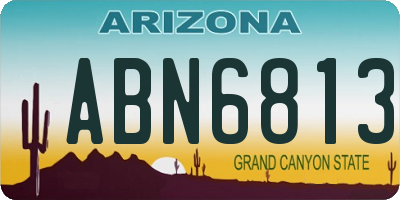 AZ license plate ABN6813