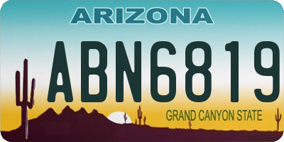 AZ license plate ABN6819