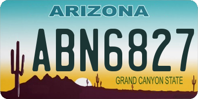 AZ license plate ABN6827