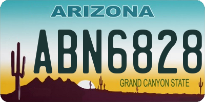 AZ license plate ABN6828