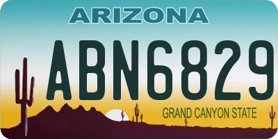 AZ license plate ABN6829
