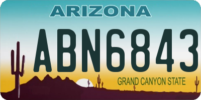AZ license plate ABN6843