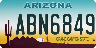 AZ license plate ABN6849