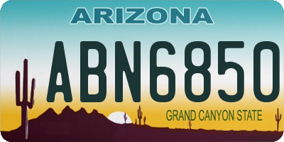 AZ license plate ABN6850