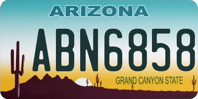 AZ license plate ABN6858