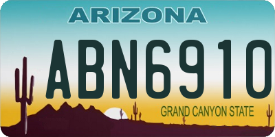 AZ license plate ABN6910