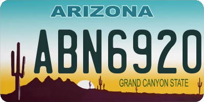 AZ license plate ABN6920