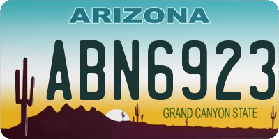 AZ license plate ABN6923