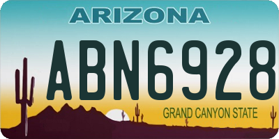 AZ license plate ABN6928