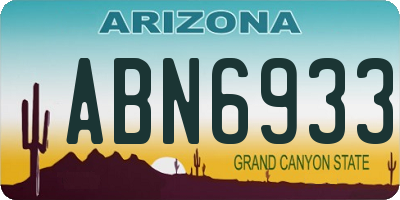AZ license plate ABN6933