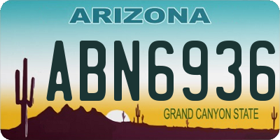 AZ license plate ABN6936
