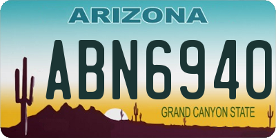 AZ license plate ABN6940