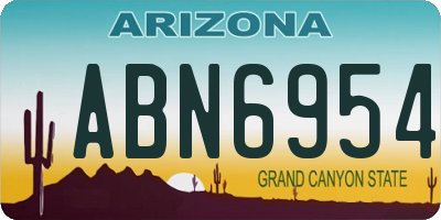 AZ license plate ABN6954