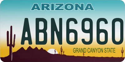 AZ license plate ABN6960