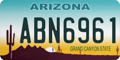 AZ license plate ABN6961