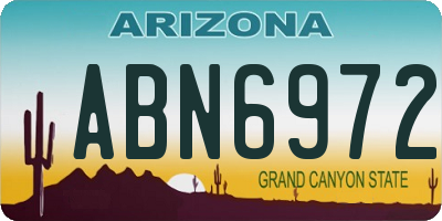 AZ license plate ABN6972