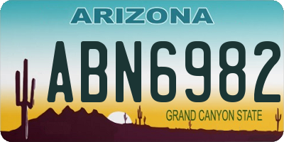 AZ license plate ABN6982