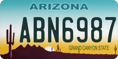 AZ license plate ABN6987