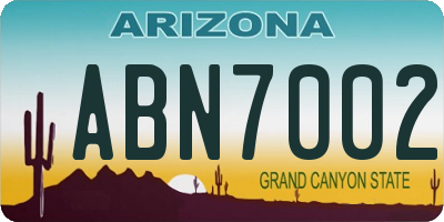 AZ license plate ABN7002