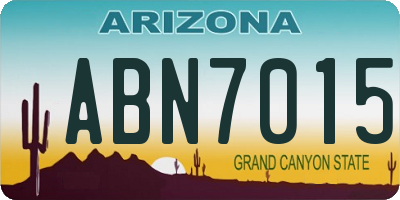 AZ license plate ABN7015