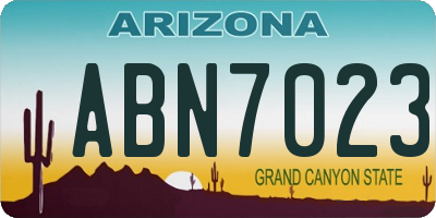 AZ license plate ABN7023