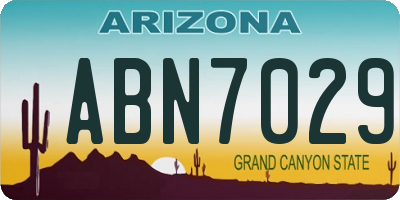 AZ license plate ABN7029