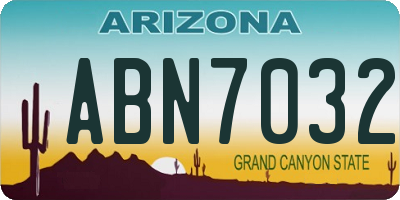 AZ license plate ABN7032