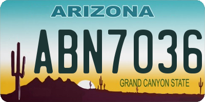 AZ license plate ABN7036