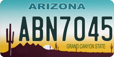 AZ license plate ABN7045