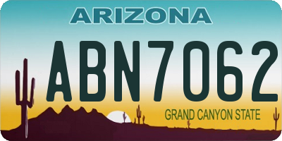AZ license plate ABN7062