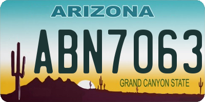 AZ license plate ABN7063