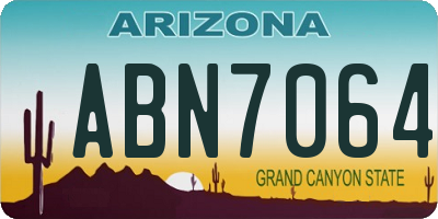 AZ license plate ABN7064