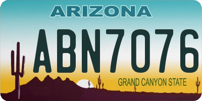 AZ license plate ABN7076